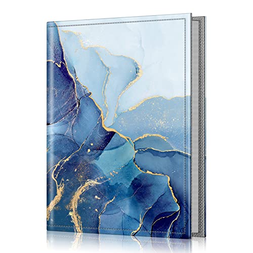 Fintie Photo Album 4x6 Photos - 52 Photos Small Mini Capacity Premium Vegan Leather Cover Photo Album, Portable Wallet Photo Album for Family Wedding Boys Girls, Ocean Marble