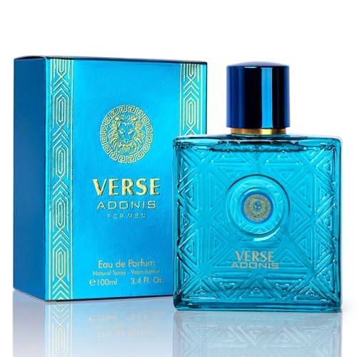 NovoGlow Verse Adonis Eau De Parfum for Men 3.4 Fl. Oz. 100ml Men's Perfume Refreshing Combination of Woody Floral & Fruity Scents - Masculine Scent Lasts All Day A Gift for Any Occasion