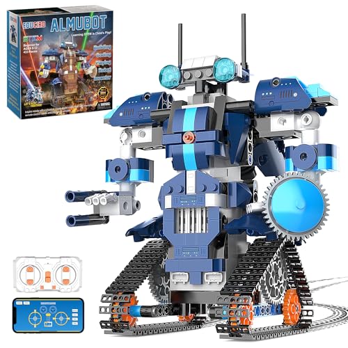 EDUCIRO STEM Project Robot Building Toys (433 Pieces), Christmas Birthday Gift idea for Kids Boys Girls 8-12-14, Remote Control & APP Programmable Robot Building Kit, Compatible with Lego Set