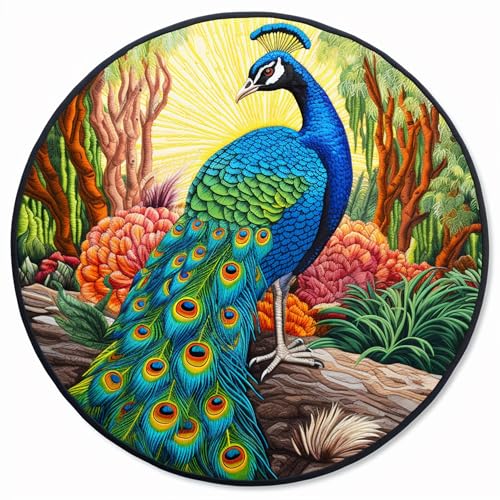 Peacock Bird Patch 3' Iron-on Embroidered Sublimated Applique for Clothing Vest, Sew-on Decorative Embroidery, Badge Emblem, Wild Animals, Outdoor Patches, National Parks, Mountains, Nature Souvenir