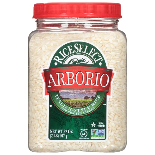 RiceSelect Arborio Rice for Italian Risotto, Premium Gluten-Free Rice, Non-GMO, 32-Ounce Jar, (Pack of 1)