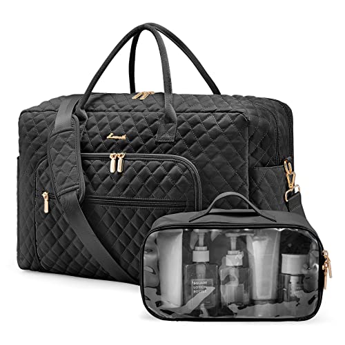 LOVEVOOK Travel Duffle Bag, Weekender Bag for Women with Toiletry Bag Carry on Overnight Bag with Laptop Compartment, Yoga Gym Bag with Wet Pocket Shoe Bag, Hospital Bag for Labor and Delivery