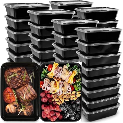 IUMÉ 50-Pack Meal Prep Containers, 26 OZ Microwavable Reusable Containers with Lids for Food Prepping, Disposable Lunch Boxes, BPA Free Plastic Boxes- Stackable, Freezer Dishwasher Healthy
