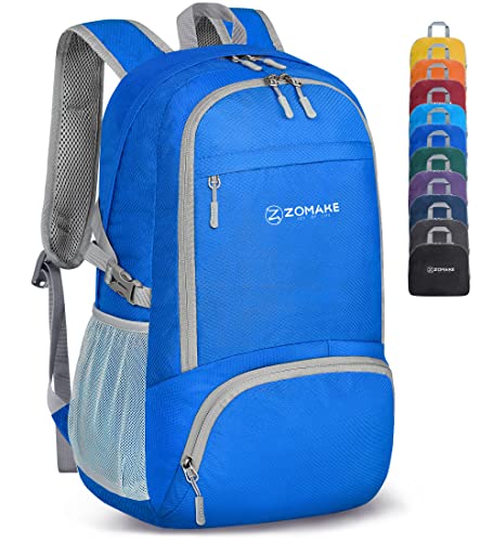ZOMAKE Lightweight Packable Backpack 30L - Foldable Hiking Backpacks Water Resistant Compact Folding Daypack for Travel(Dark Blue)