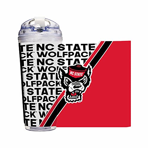 Rico Industries NCAA North Carolina State Wolfpack 24oz Acrylic Tumbler with Hinged Lid