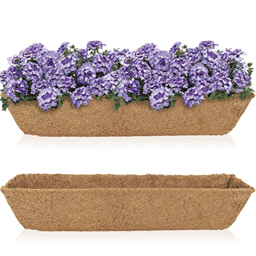 HFHOME 2Pcs 24' Trough Coco Fiber Replacement Liner, Natural 24 in Window Deck Coco Replacement Liner for Window Box