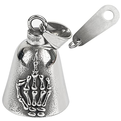 Omoojee Motorcycle Bell for Luck, Middle Finger Bell with Hanger, Drive Safe for Bikers Riders