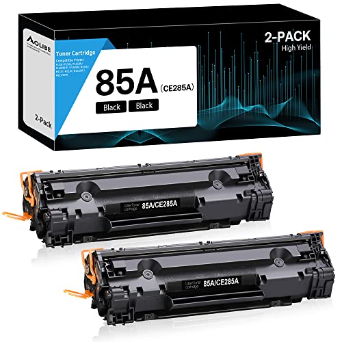 AOLIBE 85A CE285A Compatible Black Toner Cartridge Replacement for HP CE285A 85A Toner Cartridge Use for P1102w P1102 P1109W M1217nfw M1212 M1212nf M1217 Pro Printer [2-Pack]