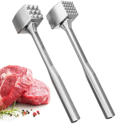 Meat Tenderizer 1 pcs - Aluminium Meat Mallet - Dual-Sided Meat Tenderizer Tool Kitchen Meat Pounder Home Meat Hammer for Tenderizing Ice Steak - Stainless Veal & Chicken Safe Meat Beater 1309479