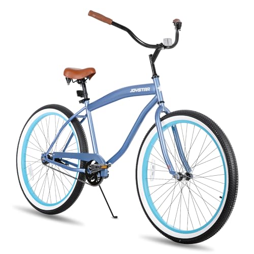 JOYSTAR 26inch Beach Cruiser Bike for Ages 12-14 Years Old Girls and Boys 26 Inch Beach Cruiser with Single Speed Step-Over Frame Blue