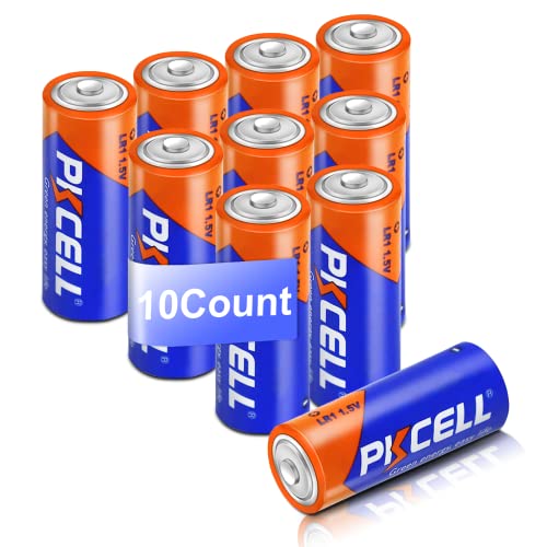 PKCELL 10 Counts 1.5V E90 LR1 MN9100 N Size Alkaline Batteries