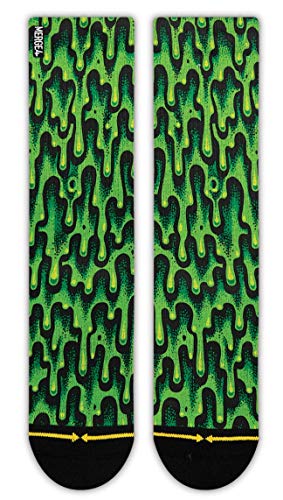 MERGE4 Jimbo Phillips Slime Large Crew Socks for Men and Women Green Artist Ultimate Comfort