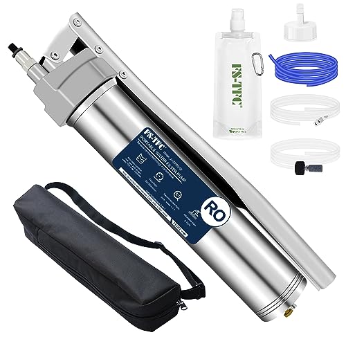 FS-TFC Portable Reverse Osmosis Water Filter 0.0001 Micron Super-high Precision Water Purification Survival Gear for Hiking, Camping, Travel, and Emergency Preparedness