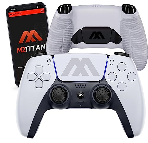 MODDEDZONE Smart Extreme Modded Controller + Anti Recoil | Back Remappable Paddles | Interchangeable Thumbsticks | Hair Triggers | Tactical Buttons | Compatible with PS5 Console & PC | APP controlled (White)