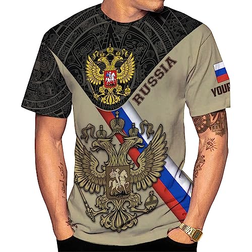 Personalized Russia Shirts Russian Shirt Russian Unisex Shirts Russia Flag Pride Shirts Russia Flag Coat of Arms Shirts (Multi 6)