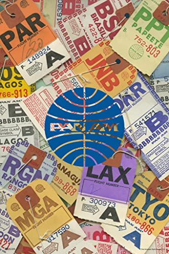 Laminated Pan Am Logo Airport Luggage Baggage Tag Collage American Vintage Travel Ad Airline American Airplane Plane Flying Poster Dry Erase Sign 24x36