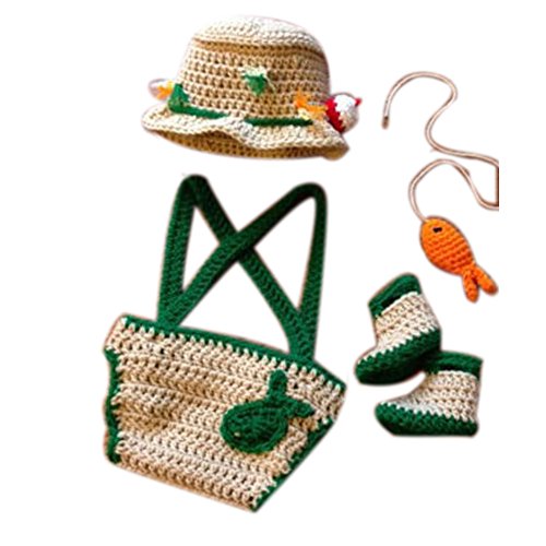 Newborn Photography Props Baby Photo Outfits Crochet Kintted Fisherman Set