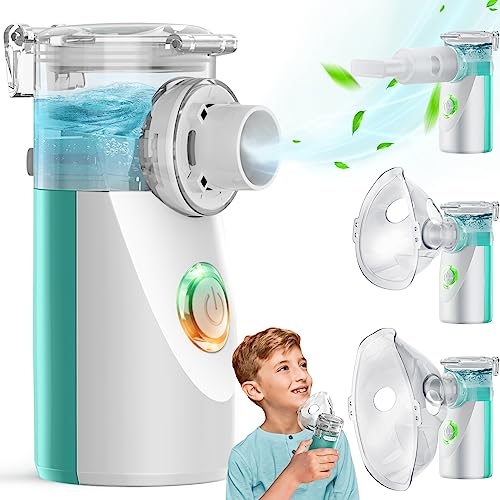 Nebulizer - Nebulizer Machine for Adults and Kids, Portable and Handheld Mesh Nebulizer for Breathing Problems with 3 Masks, Ultrasonic Mesh Nebulizer
