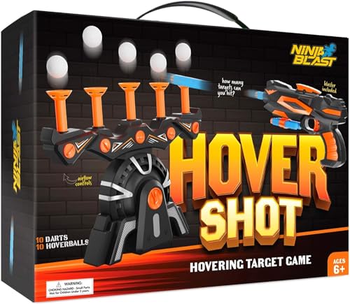 Hover Shot Shooting Toy for Kids - Ball Target Game for Nerf Gun - Cool Birthday Gifts Toys for Boys Age 6+ Year Old Boy Best Teenage Gift Idea - Gun, Targets & Darts - Powered by Plug or Batteries