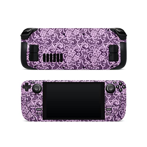 ZOOMHITSKINS Compatible with Nintendo Switch Skin Pink Cover, Classic Boho Hippie Gypsy Vintage Colorful Art Flower Purple White, 3M Vinyl Decal Sticker Wrap, Made in The USA