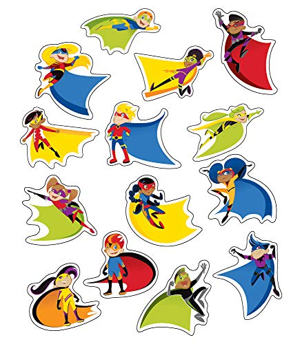 Carson Dellosa 42-Piece Superhero Kid Bulletin Board Cutouts, Super Hero Cutouts for Bulletin Board, Classroom Cutouts for Superhero Party Decorations, Classroom Labels, and Superhero Classroom Décor