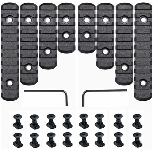 8 Pack Picatinny Rail Polymer Picatinny Rail Single Picatinny Rail, 5 5 7 7 9 9 11 11 Slots Black