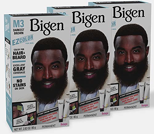 M3 Bigen EZ Color for Men Darkest Brown - 3 Pack