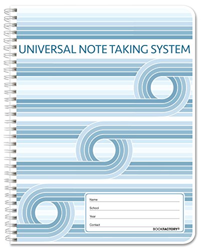 BookFactory Universal Note Taking System (Cornell Notes) / NoteTaking Notebook - 120 Pages, 8 1/2' x 11' - Wire-O (LOG-120-7CW-A(Universal-Note))