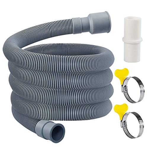 MyLifeUNIT Washing Machine Drain Hose, Washer Drain Hose Extension Kit with 1 Extension Adapter and 2 Hose Clamps, 6.9 Feet