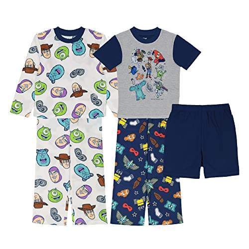 Disney Unisex Child 5-piece Loose-fit Pajama Set, Pixar Fun, 6 US