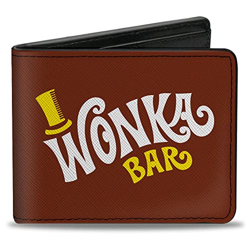 Buckle-Down Movies Wallet, Bifold, Willy Wonka and the Chocolate Factory Wonka Bar Wrapper Logo, Vegan Leather