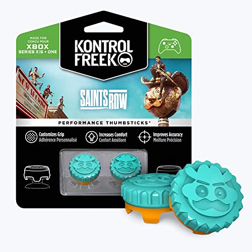 KontrolFreek Saints Row Performance Thumbsticks for Xbox One and Xbox Series X | 2 Mid-Rise, Hybrid