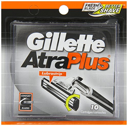 Gillette AltraPlus Mens Razor Blade Refills, 10 Count, Lubra-Soft Strip for Smoothness and Comfort