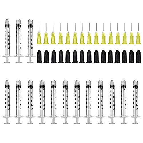 Blunt Tip Food Syringe with Needle - Resin Refilling Glue Lube Liquid Plastic Syringes, 15 Pack-3ml/cc Syringes for Lip Gloss Base Ink Precision Oil Craft Applicator