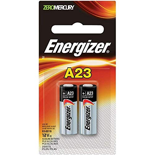 Energizer A23 12Vcc Alkaline Batteries, 2 Batteries