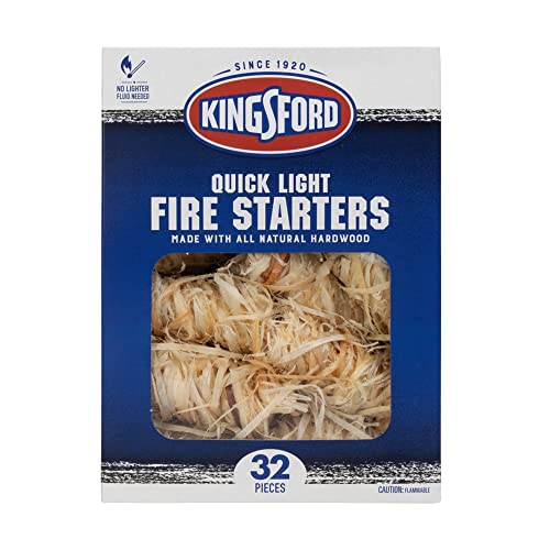 Kingsford Quick Light Fire Starters | Wooden Fire Starters Made with All Natural Hardwood for Grilling, Campfires, & Outdoor Fireplaces | 32 Count Fire Starter Rolls