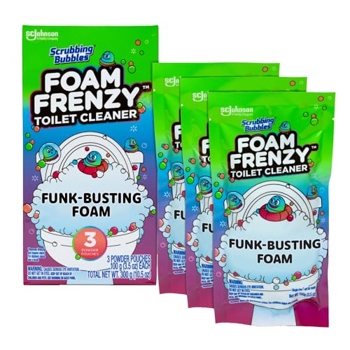 Scrubbing Bubbles Foam Frenzy Toilet Bowl Cleaner, Easy Cleaning, Pack of 3 Single Use Pouches (3.5 oz Each)