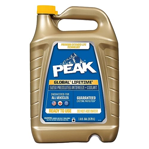 PEAK Global Lifetime 50/50 Prediluted Antifreeze and Coolant for All Vehicles, 1 Gal.