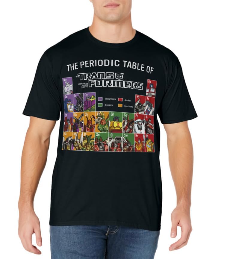 Transformers Retro Autobots Crew Neck T-Shirt - Classic Fit, Black