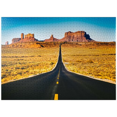 U.S. Route 163 Which Passes Through The Famous Monument Valley Utah USA - Premium 1000 Piece Jigsaw Puzzle for Adults