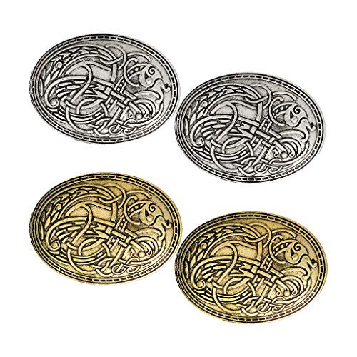 freneci 4X Viking Brooches Norse Dress Apron Pins Nordic Cloak Shawl Coat Sweater Buckle