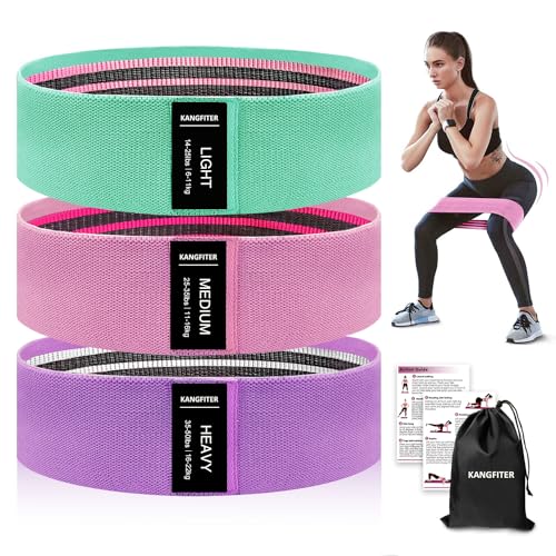 KANGFITER 3-Level Non-Slip Resistance Bands for Legs, Glutes - For Home & Gym Workouts