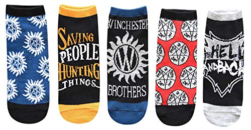 Hyp Supernatural Winchester Brothers Juniors/Womens 5 Pack Ankle Socks