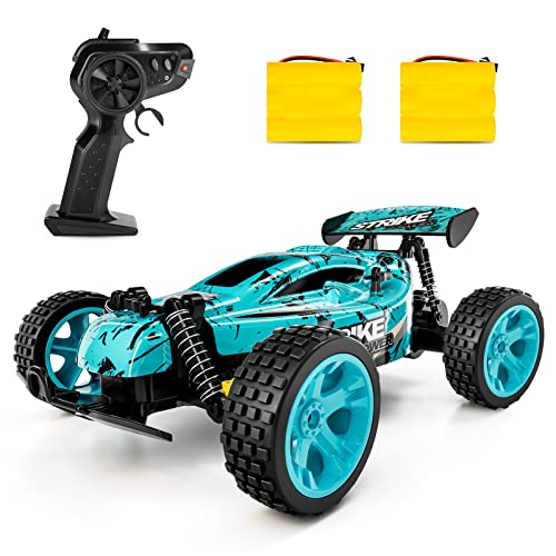 Tecnock RC Car Remote Control Car for Kids,1:18 20 KM/H 2WD RC Buggy,2.4GHz Offroad Racing Car for 40 Mins Play, Gift for Boys and Girls (Blue)