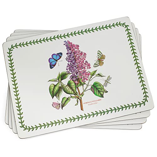 Pimpernel Botanic Garden Collection Placemats | Set of 4 | Heat Resistant Mats | Cork-Backed Board | Hard Placemat Set for Dining Table | Measures 15.7” x 11.7” Multicolor