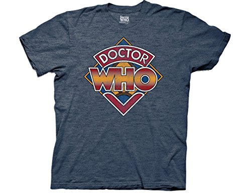 Ripple Junction Doctor Who Vintage Who Logo Adult T-Shirt XL Heather Navy