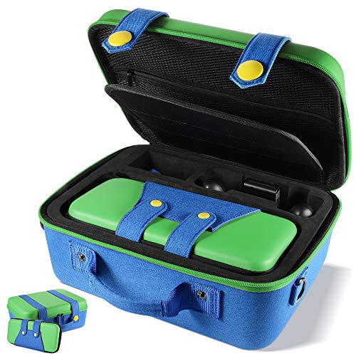 Carrying Case for Nintendo Switch/Switch OLED, Professional Deluxe Waterproof Travel Case with Strap, Soft Lining Hard Case for Nintendo Switch OLED Model, Console Pro Controller, Accessories