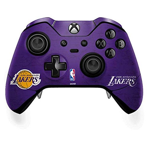 Skinit Decal Gaming Skin Compatible with Xbox One Elite Controller - Officially Licensed NBA Los Angeles Lakers Purple Primary Logo Design