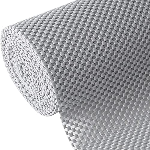 Shelf Cabinet Liner Non-Adhesive 12 in X 20 Ft, Strong Grip Non Slip Shelving Liner for Kitchen Cabinets, Easy Install Storage, Drawers, Shelves Kitchenware Tableware Light Gray Liners