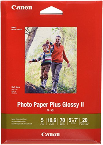 CanonInk 1432C002 Photo Paper Plus Glossy II 5' x 7' 20 Sheets